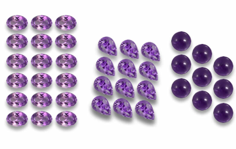 Calibrated Amethyst Gemstones: Natural Amethyst for Jewelry, Wholesale Calibrated Amethyst