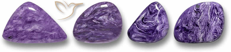 Pietre preziose di charoite di forma strana