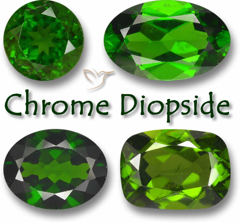Pietre preziose di cromo diopside