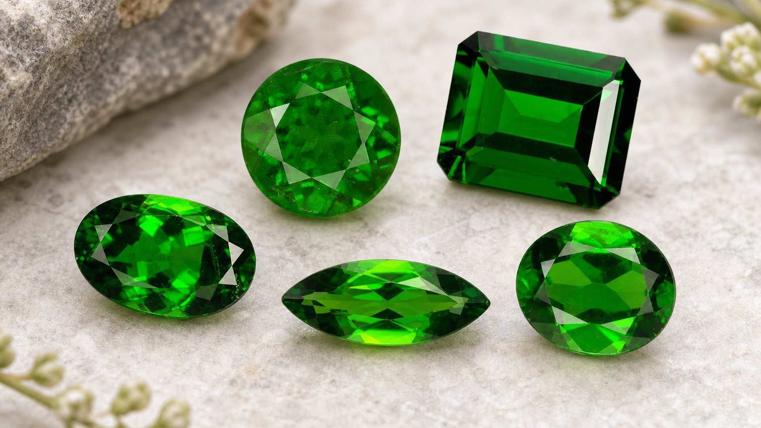 Gemme naturali di diopside cromifero - guida all'acquisto
