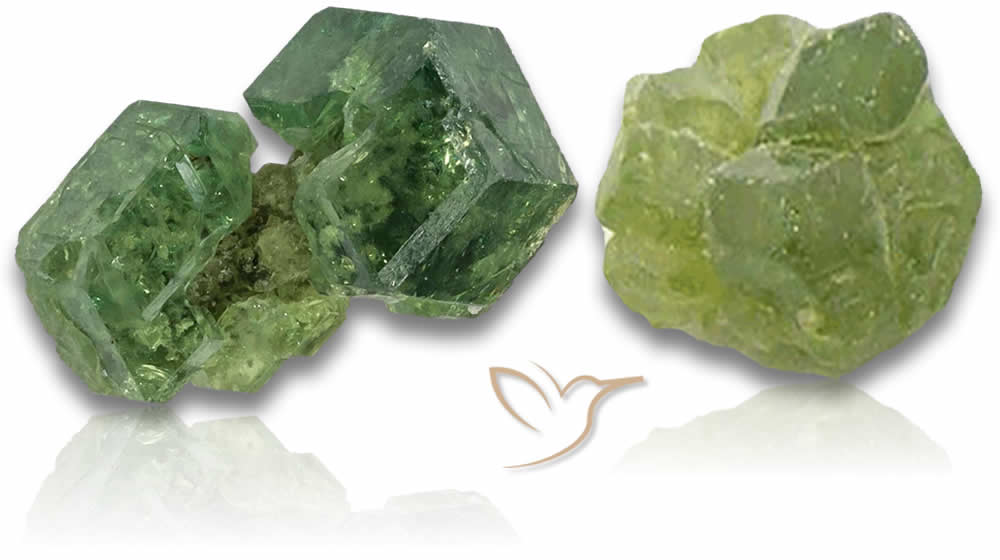 Pietra grezza del granato demantoide
