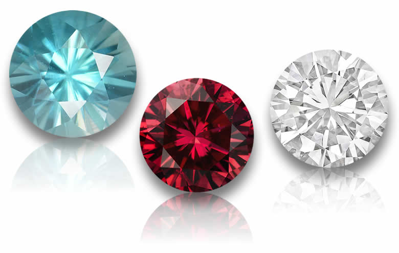 Gemme con taglio a diamante e sfaccettatura brillante