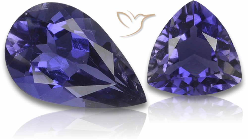Gemme di iolite naturale