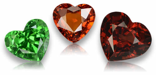 Negozio Granato taglio cuore Pietre preziose