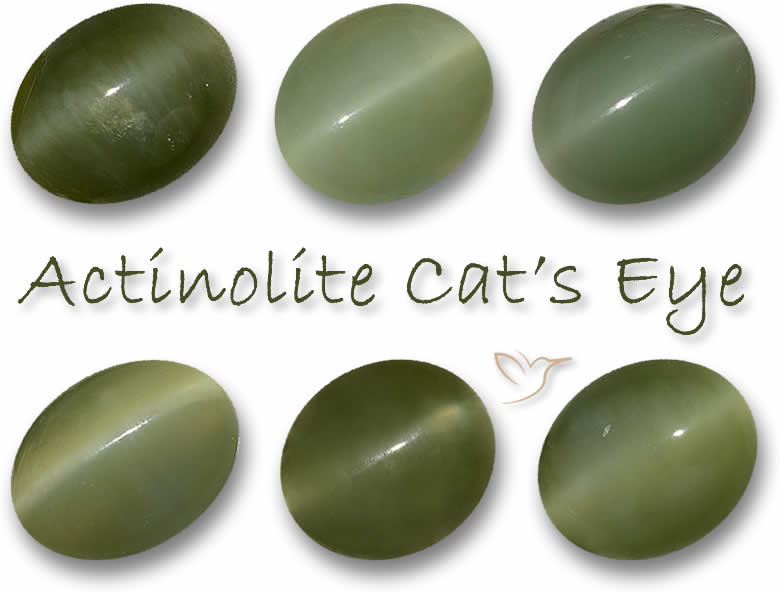 Pietre preziose di actinolite verde occhio di gatto