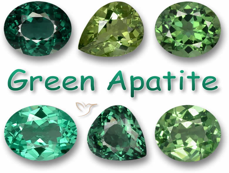 Pietre preziose di apatite verde