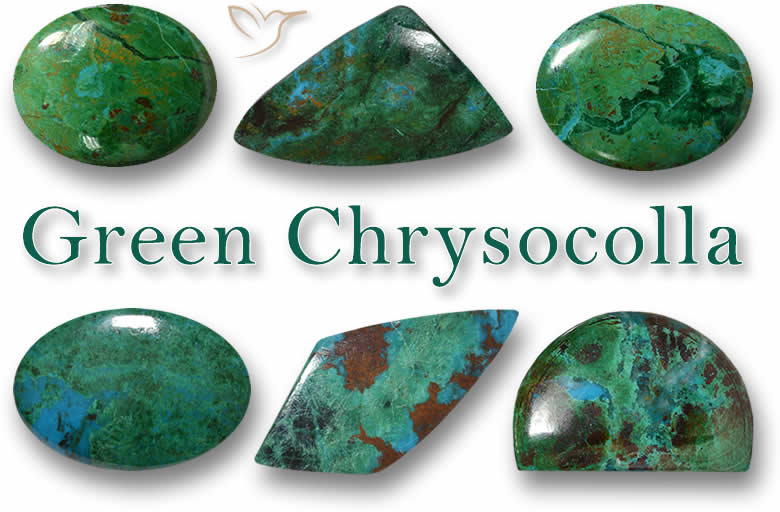 Pietre preziose di crisocolla verde