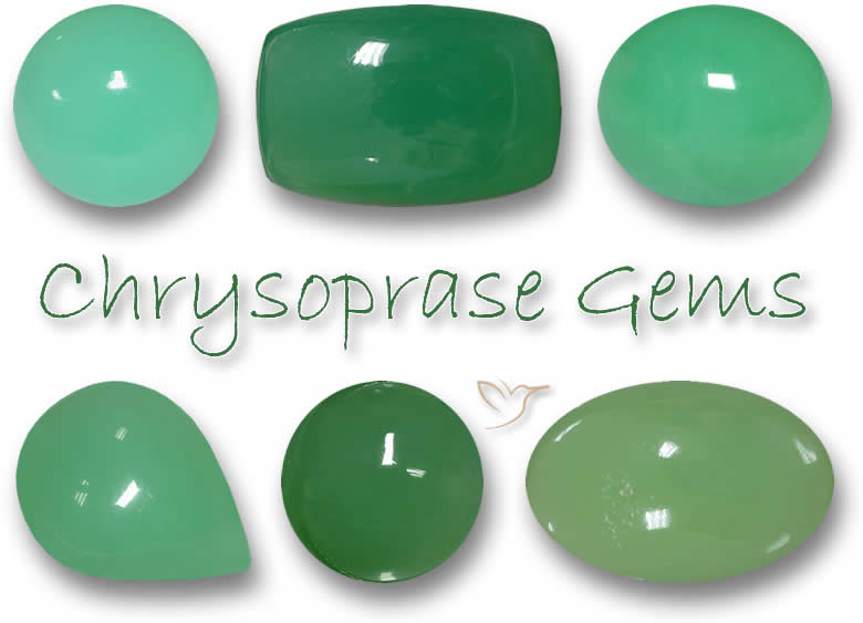 Pietre preziose di crisoprasio verde