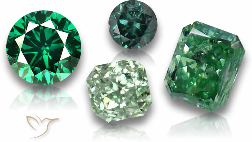 Pietre preziose di diamante verde