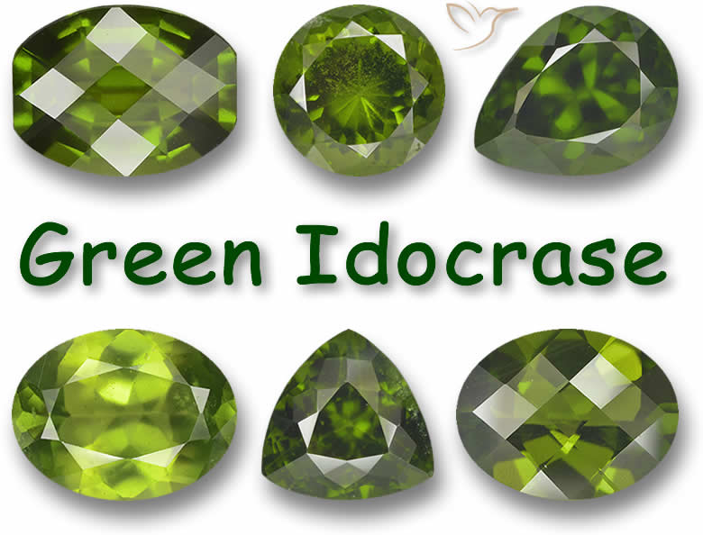 Pietre preziose verdi di Idocrasi