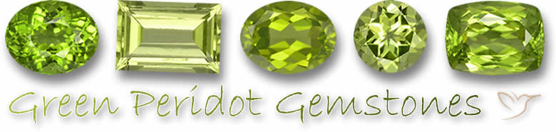 Pietre preziose di peridoto verde