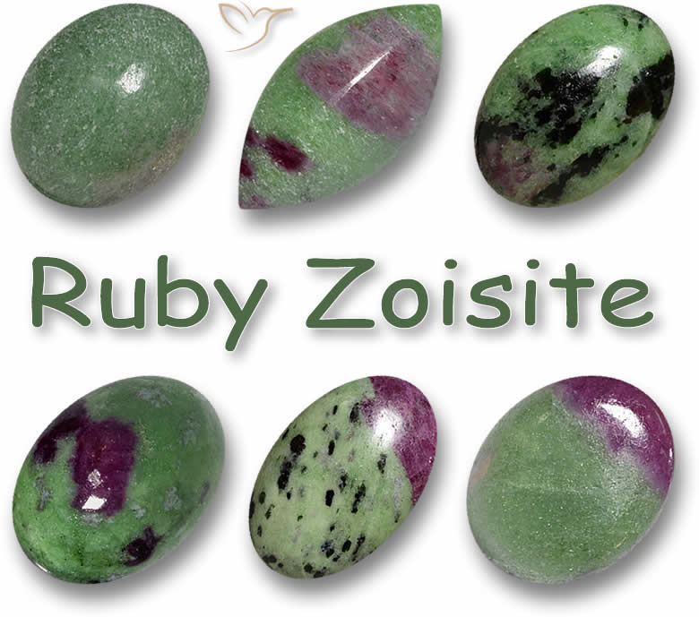 Pietre preziose di zoisite rubino verde