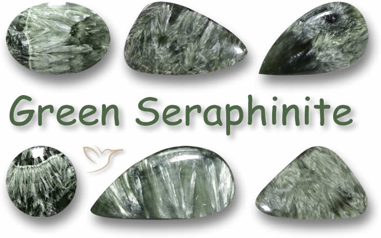 Pietre preziose di serafinite verde