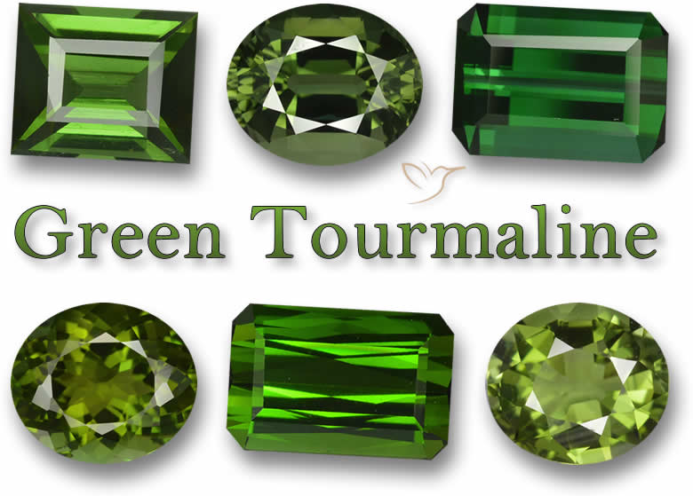 Pietre preziose di tormalina verde