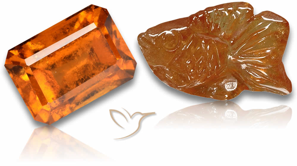Gemme di granato hessonite