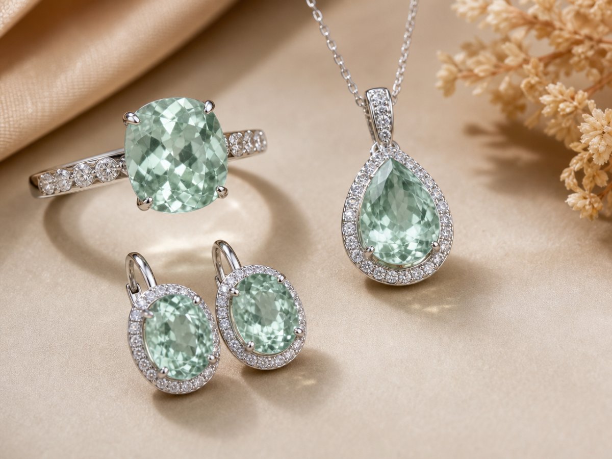 Gemme di Hiddenite presentate in gioielli