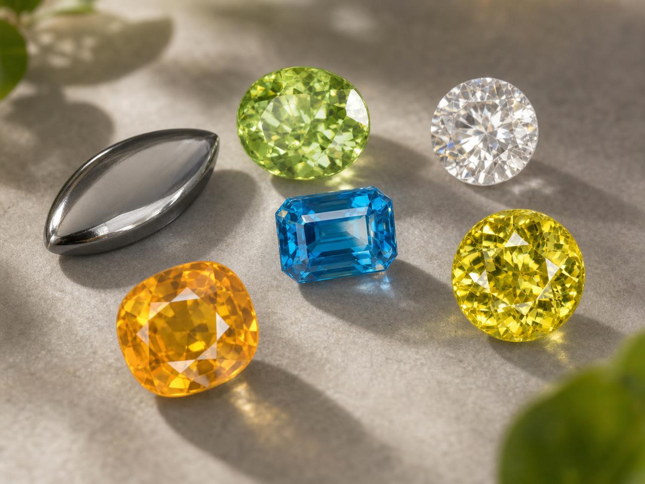 Gemme sfaccettate ad alto indice di rifrazione con brillantezza