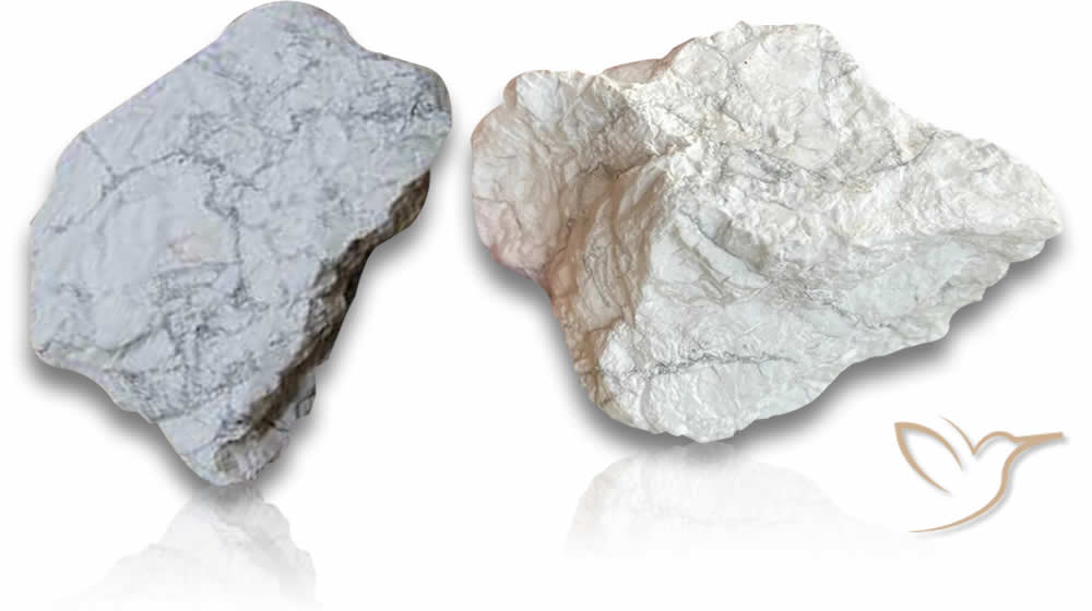 Pietra grezza di Howlite bianca