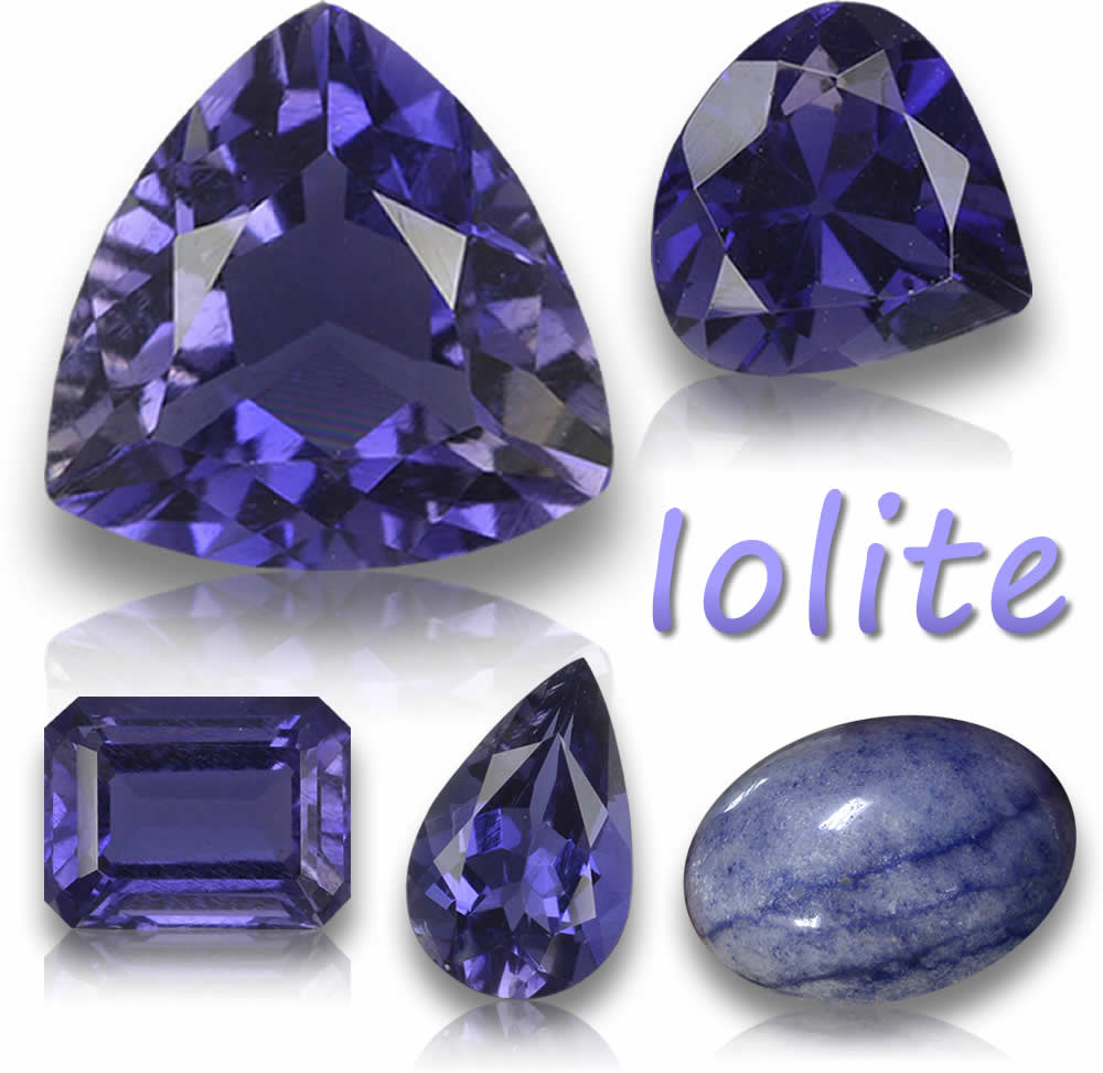Pietre preziose di iolite naturale