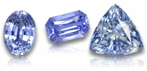 Gemme di zaffiro azzurro chiaro sciolte