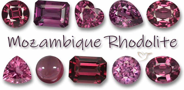 Acquista gemme di granato rodolite del Mozambico