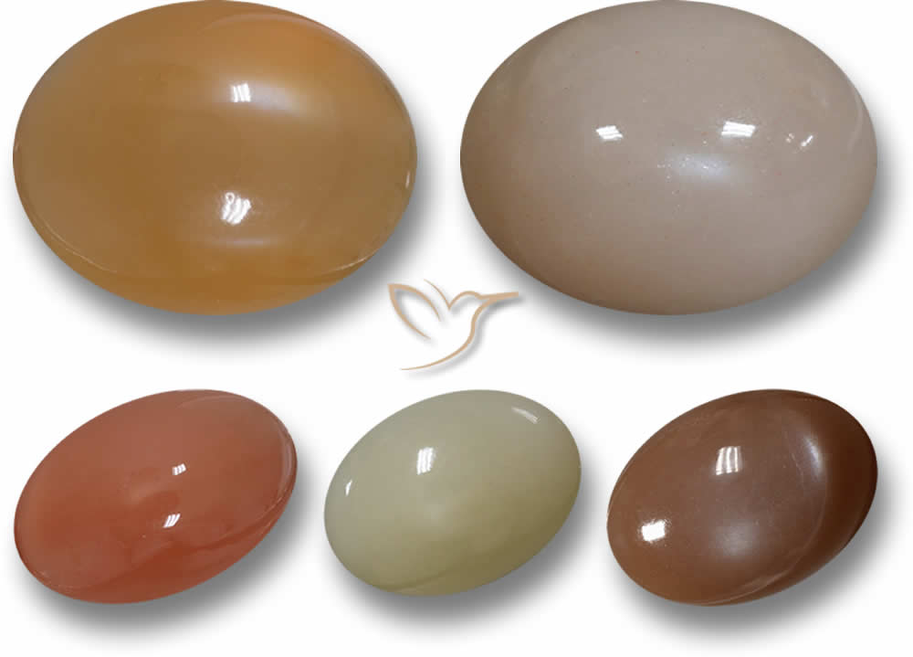 Cabochon di pietra di luna arancione