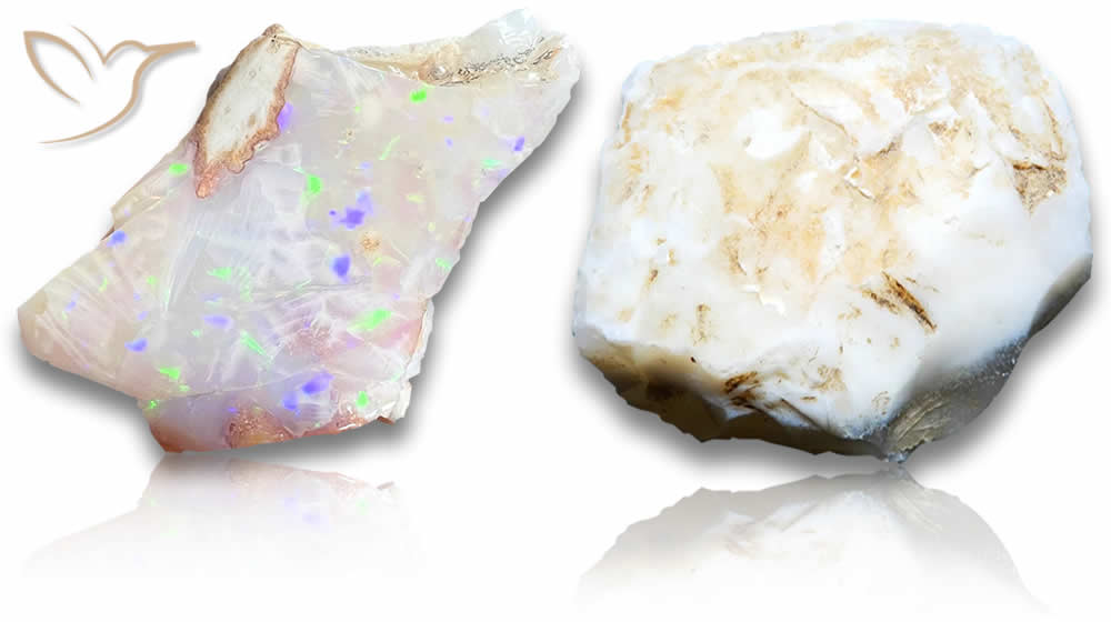 Pietra grezza opale bianco