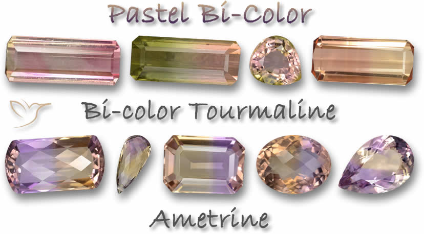 Pietre preziose bicolore pastello