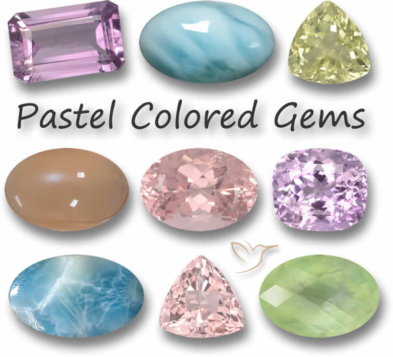 Selezione di gemme color pastello