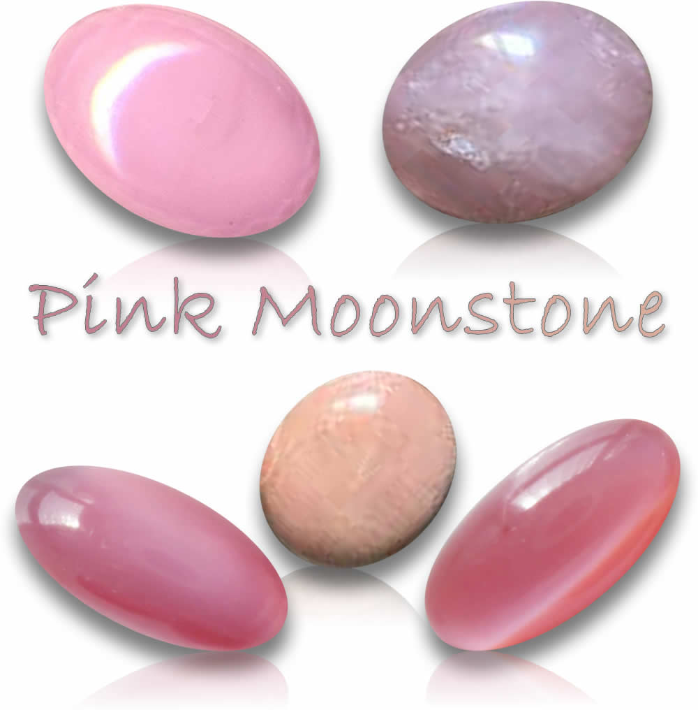 Gemme di pietra di luna rosa naturale