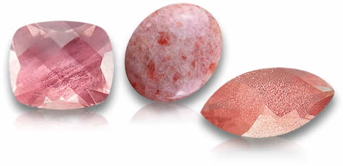 Pietre preziose naturali di pietra solare rosa