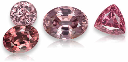 Pietre preziose naturali di zirconi rosa