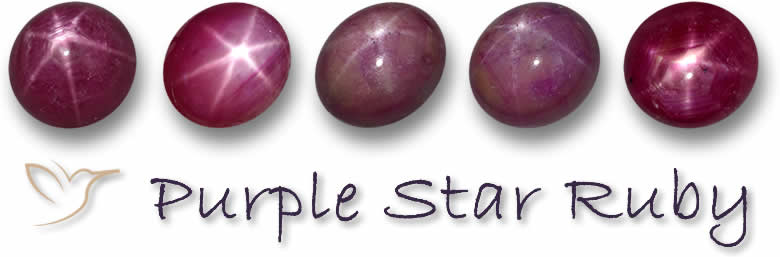 Pietre preziose di rubino stellato viola