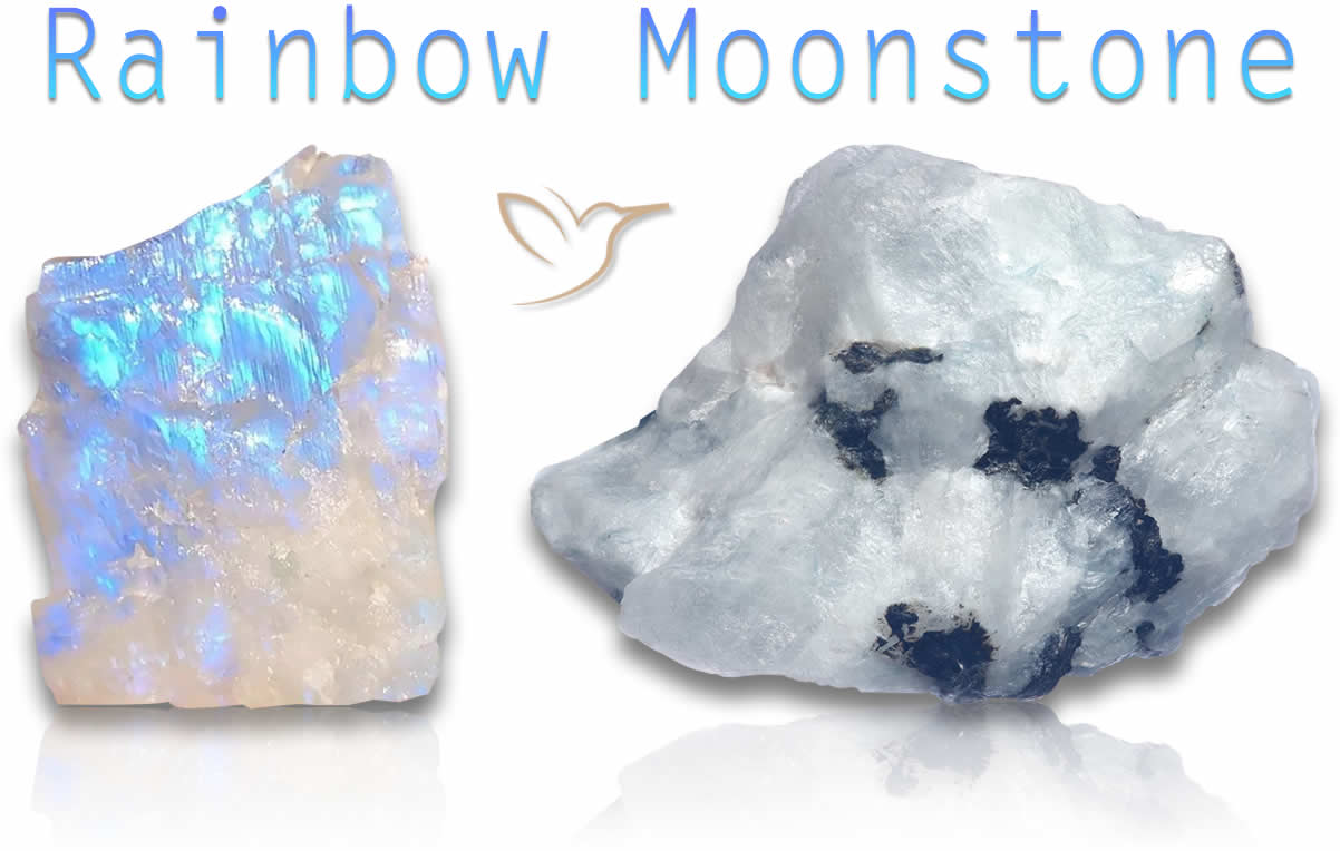 Pietre grezze della pietra di luna arcobaleno