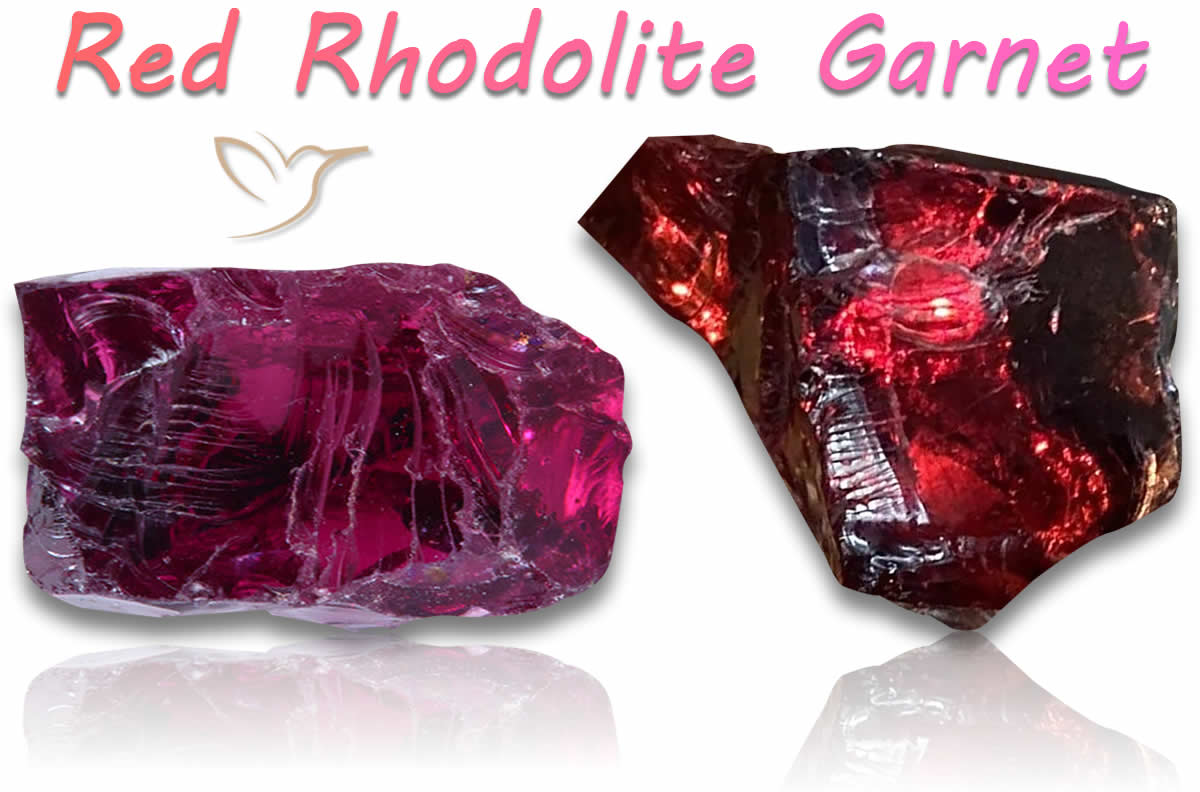 Pietre di granato rosso rodolite grezzo