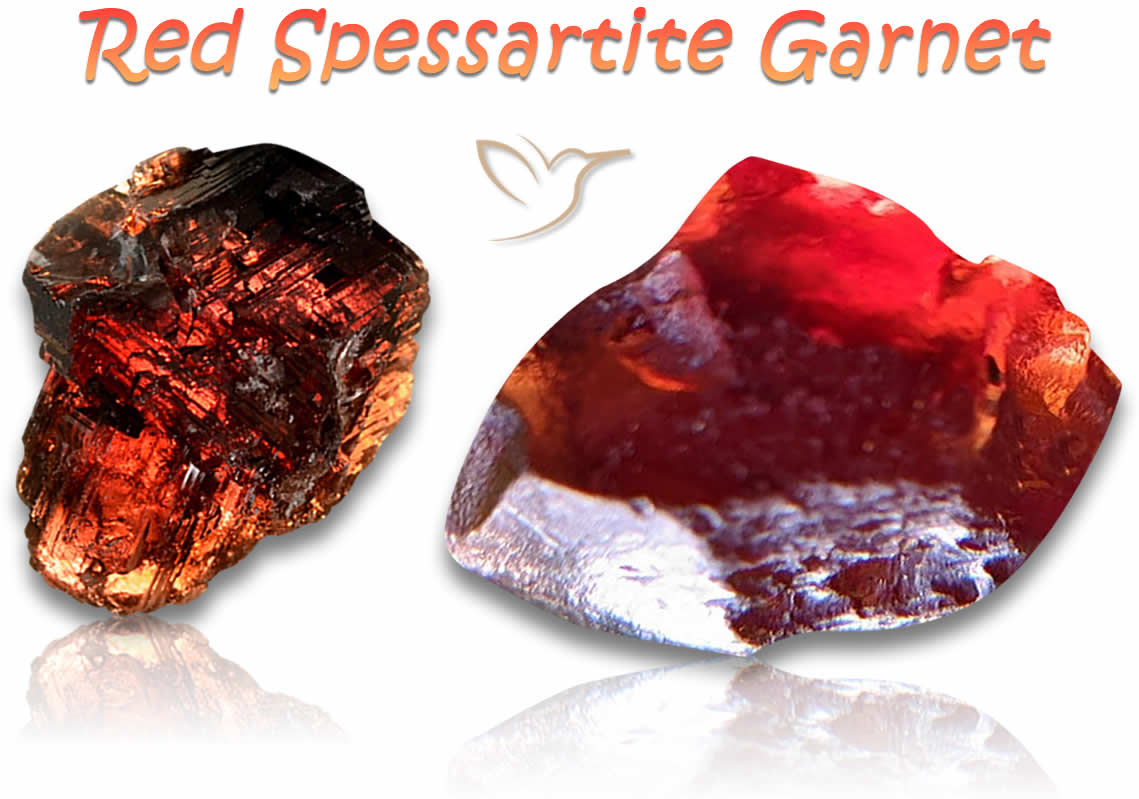 Pietre grezze di granato rosso spessartite