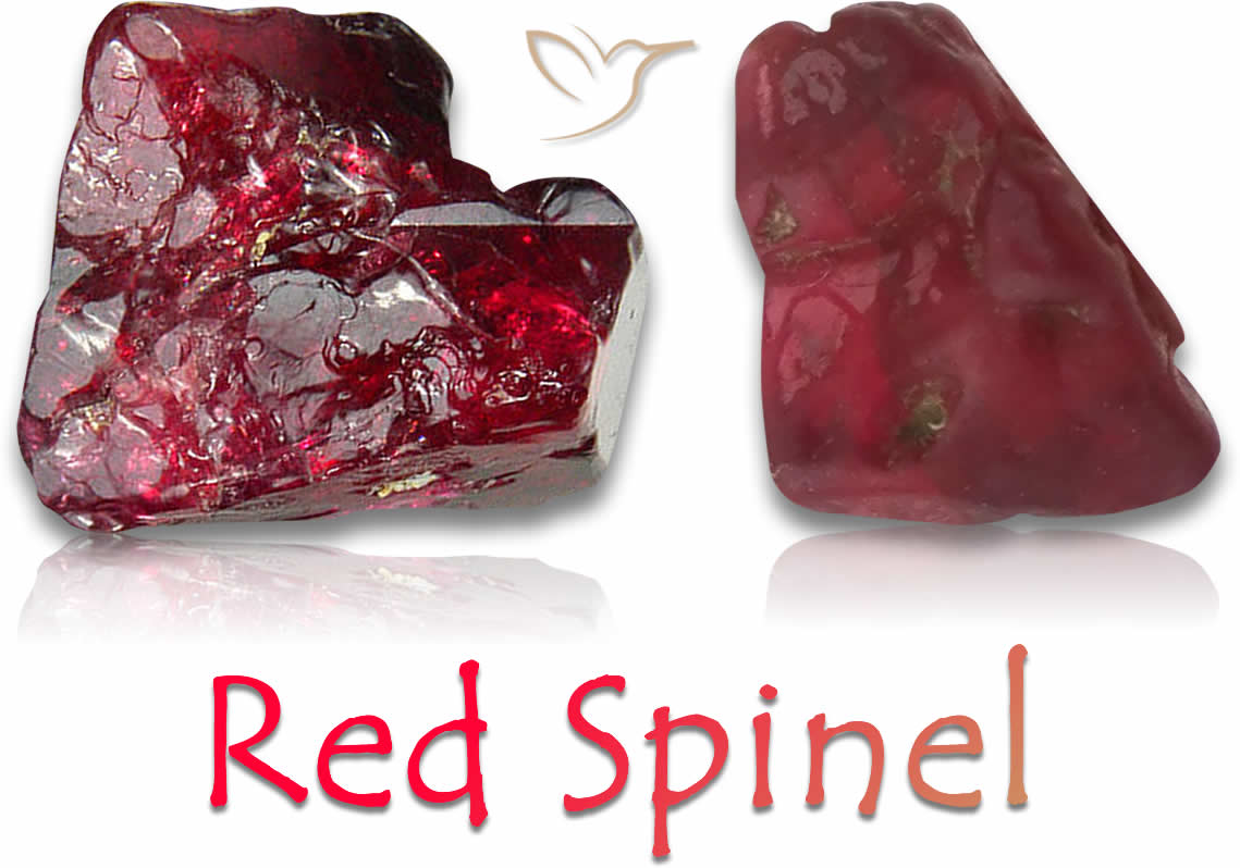Pietre di spinello rosse grezze