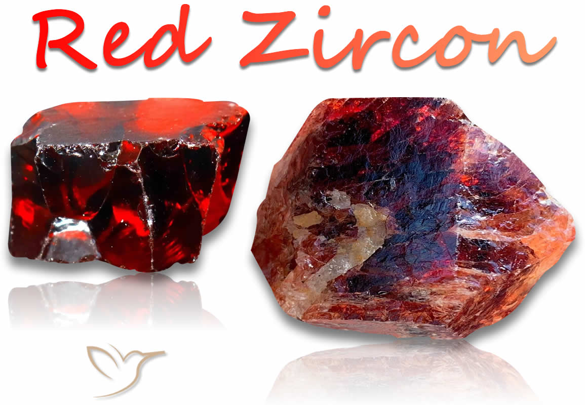 Pietre grezze di zirconi rossi