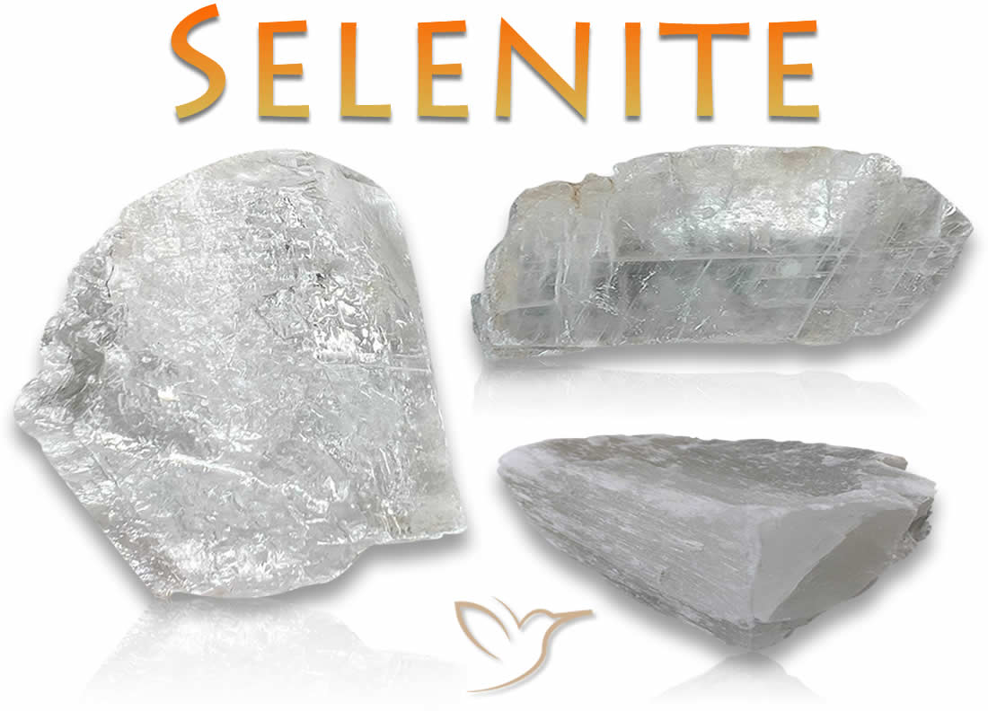 Pietre preziose naturali di selenite grezza