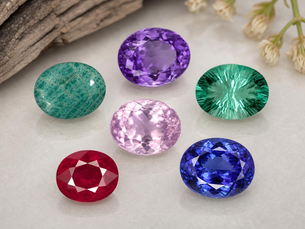 Gemme ovali sfuse da 7x5 mm in colori assortiti