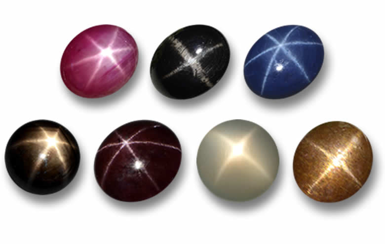 Gemme a forma di stella sciolte con asterismo