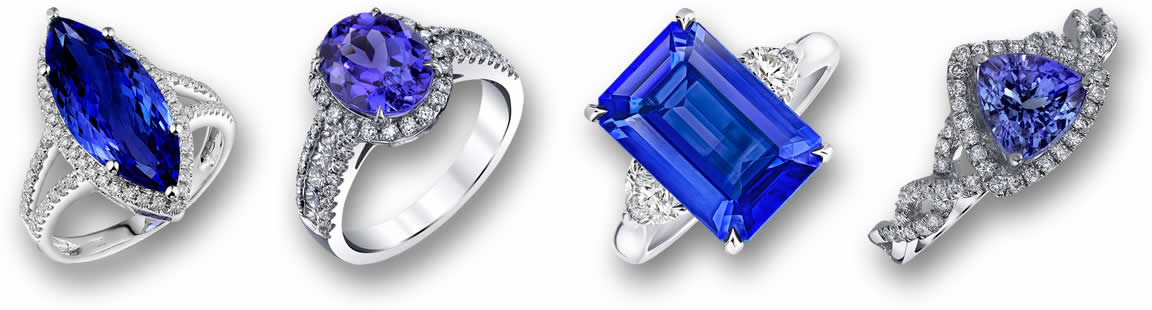 Esempi di gioielli in tanzanite