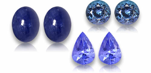 Coppie di tanzaniti abbinate per orecchini e gioielli