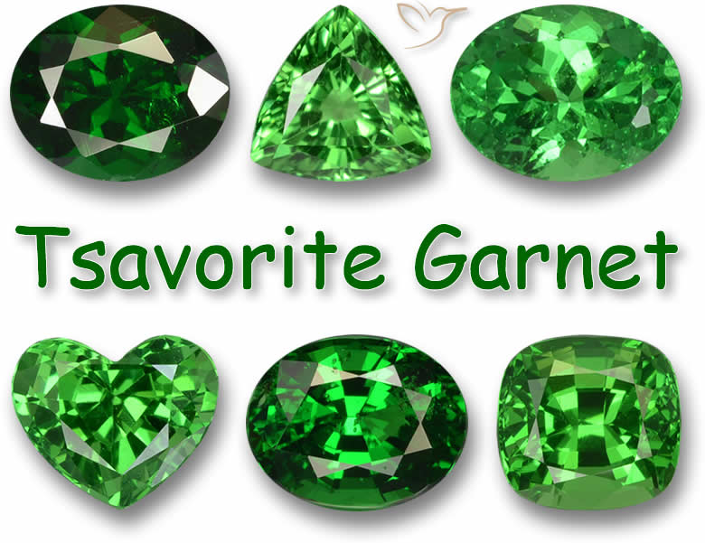 Pietre preziose di granato tsavorite verde