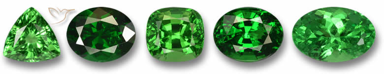 Gemme di granato tsavorite