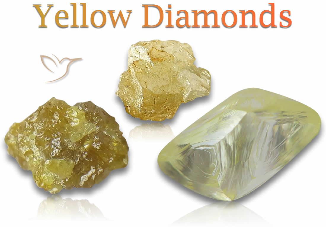 Pietre grezze del diamante giallo