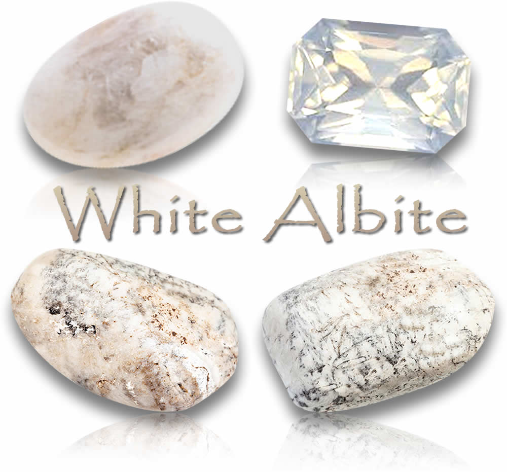 Pietre preziose naturali di albite bianca