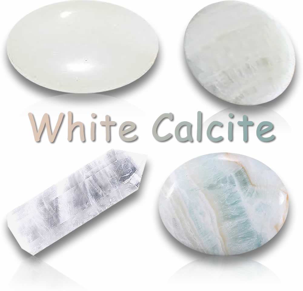 Pietre preziose naturali di calcite bianca
