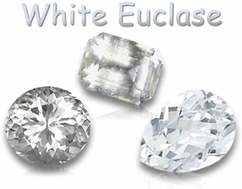 Pietre preziose naturali di euclasio bianco