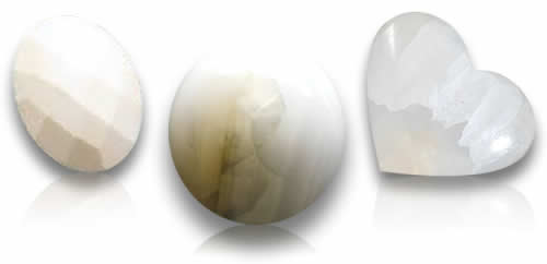 Pietre preziose di onice bianco naturale